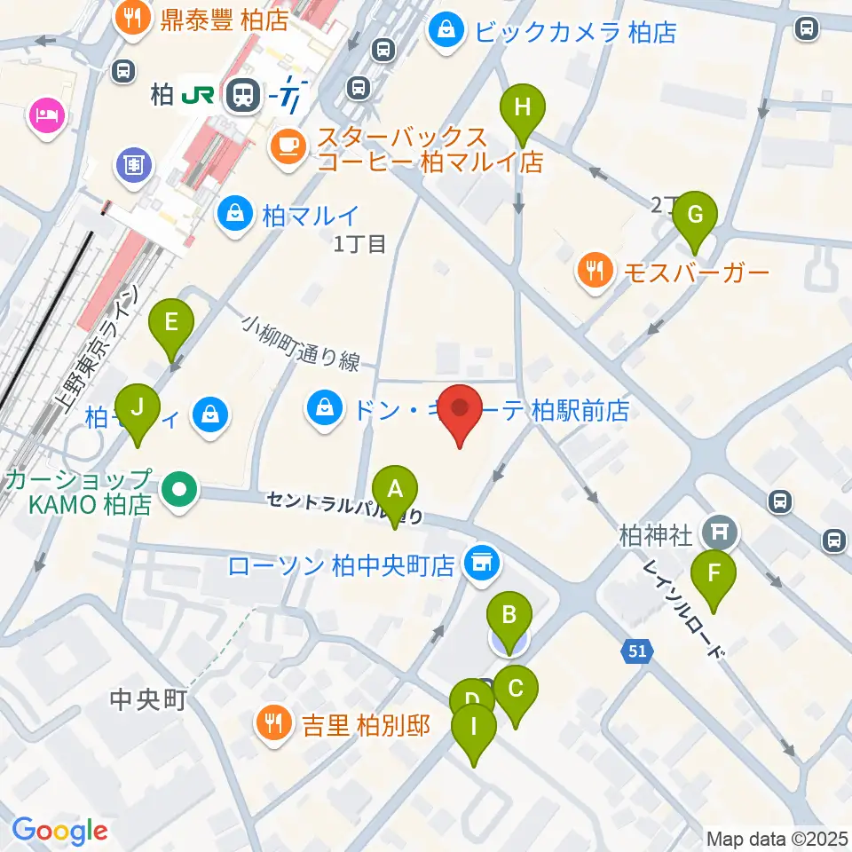 パレット柏周辺の駐車場・コインパーキング一覧地図