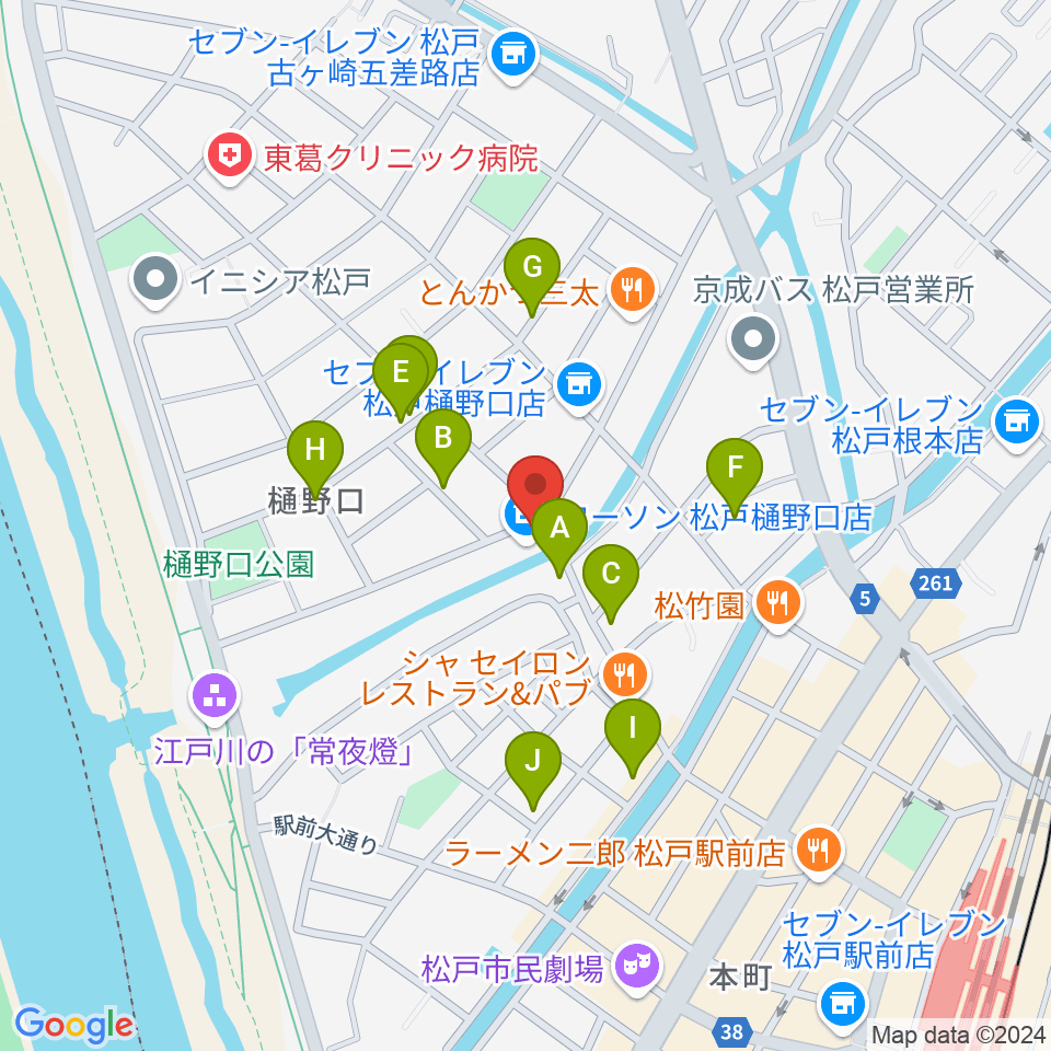 松戸StageV周辺の駐車場・コインパーキング一覧地図