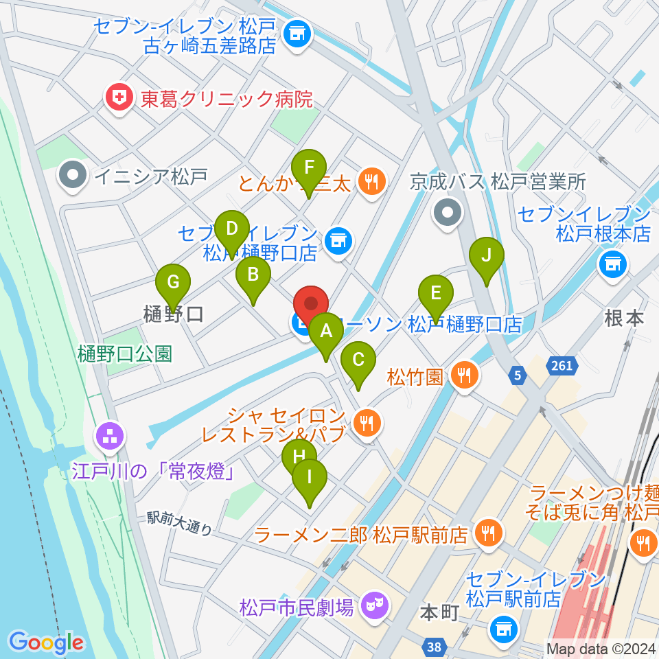 松戸StageV周辺の駐車場・コインパーキング一覧地図