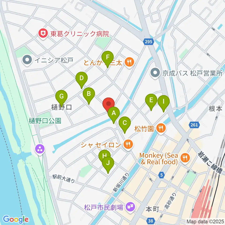 松戸StageV周辺の駐車場・コインパーキング一覧地図