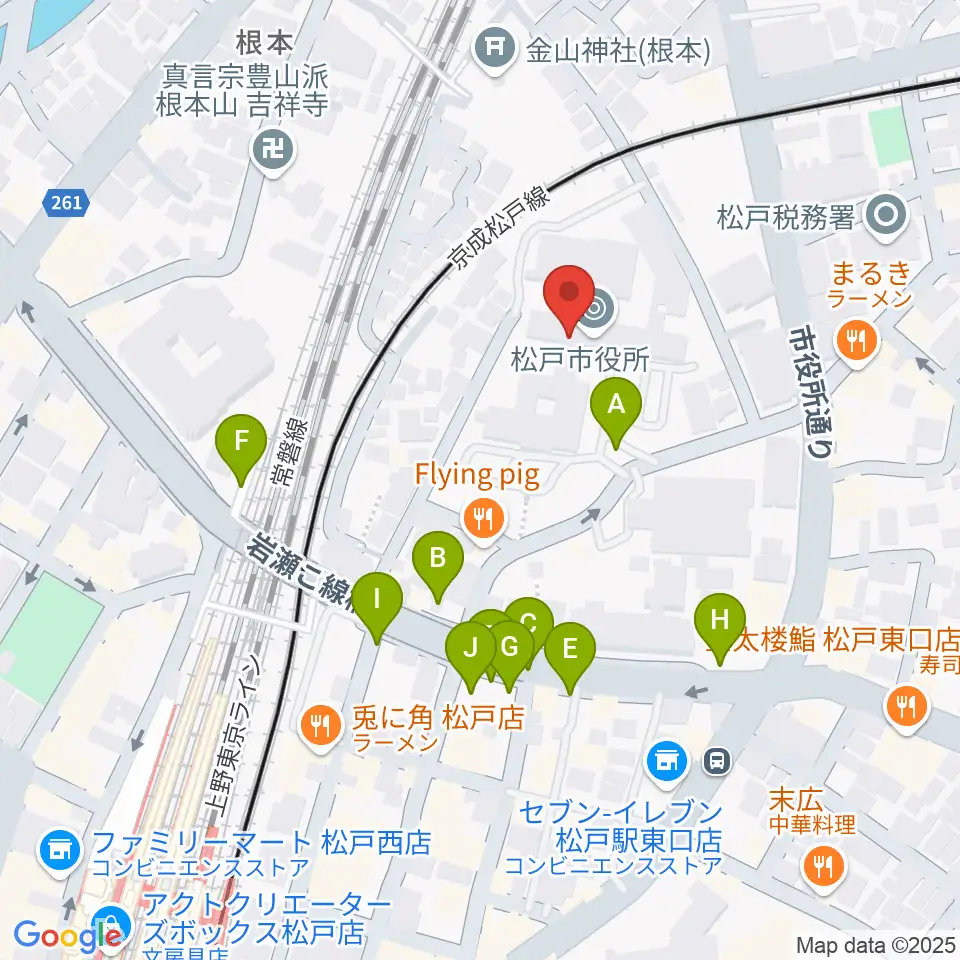 松戸運動公園体育館周辺の駐車場・コインパーキング一覧地図