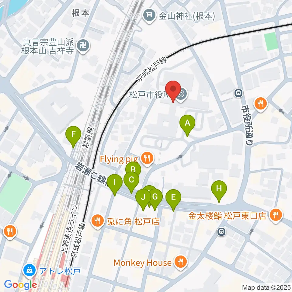 松戸運動公園体育館周辺の駐車場・コインパーキング一覧地図