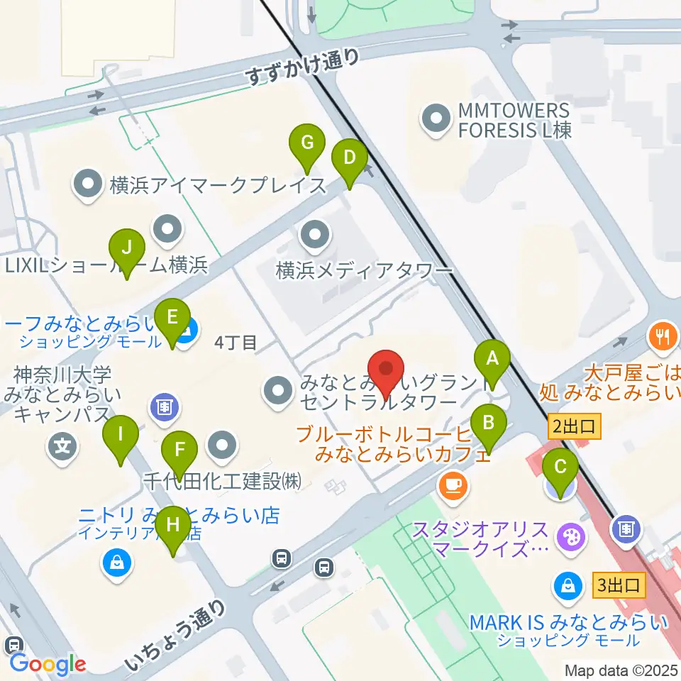 キノシネマ横浜みなとみらい周辺の駐車場・コインパーキング一覧地図