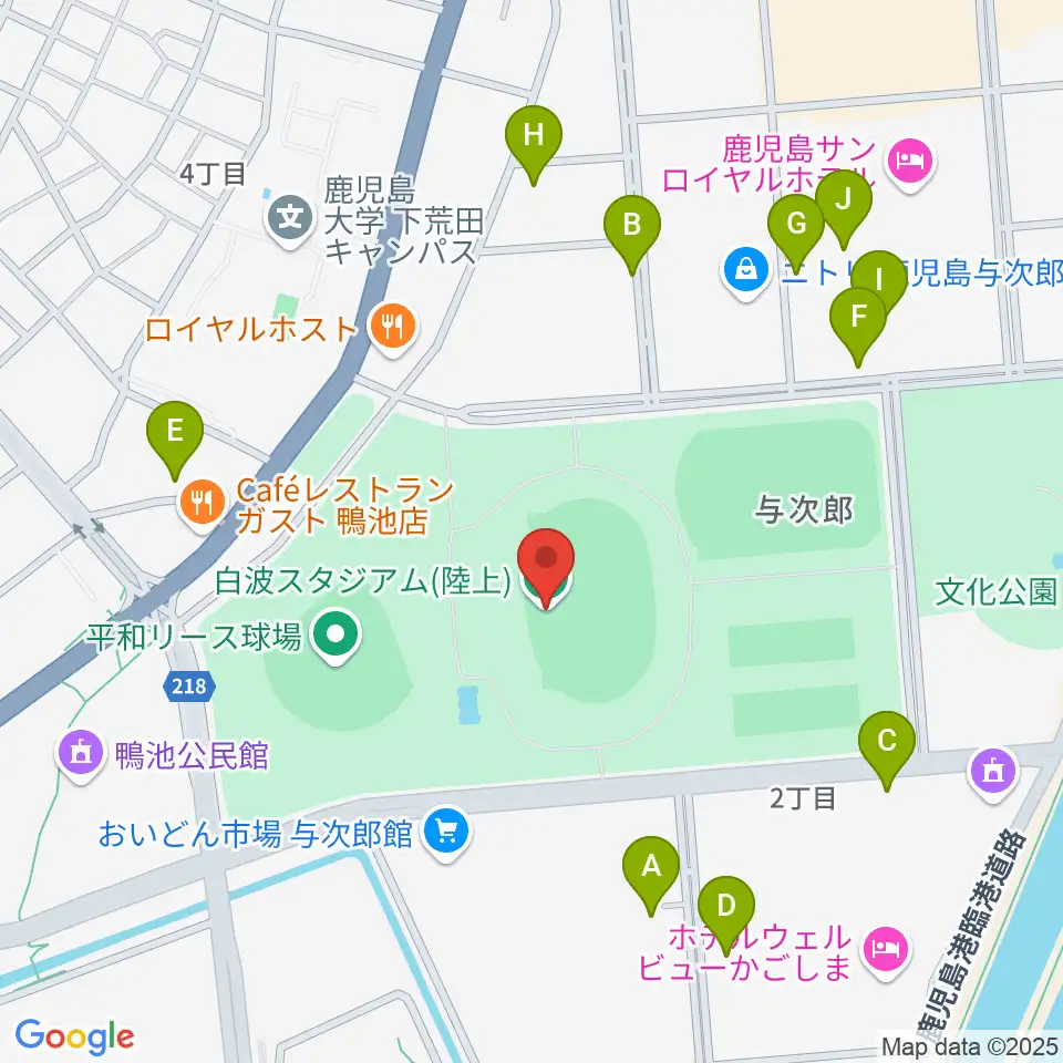 白波スタジアム周辺の駐車場・コインパーキング一覧地図