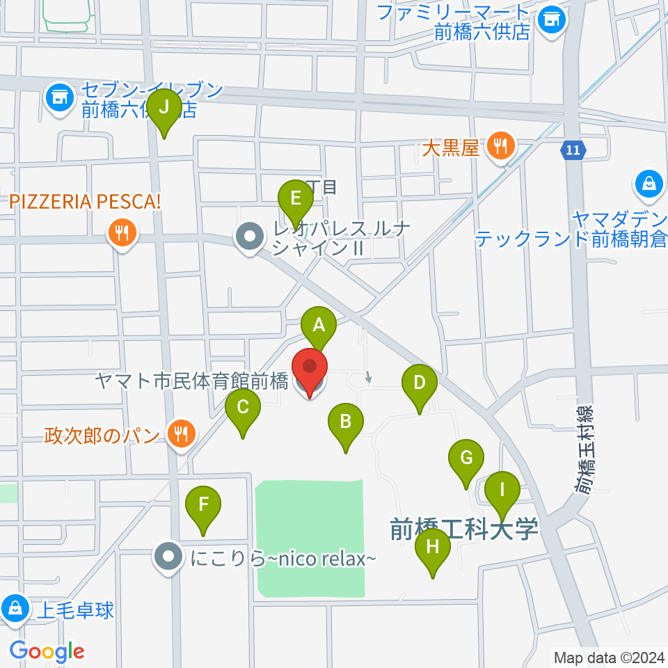 ヤマト市民体育館前橋周辺の駐車場・コインパーキング一覧地図