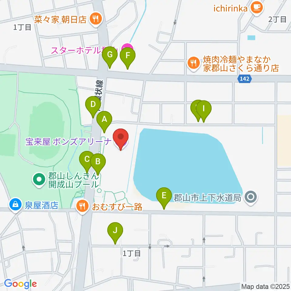 宝来屋 ボンズアリーナ周辺の駐車場・コインパーキング一覧地図