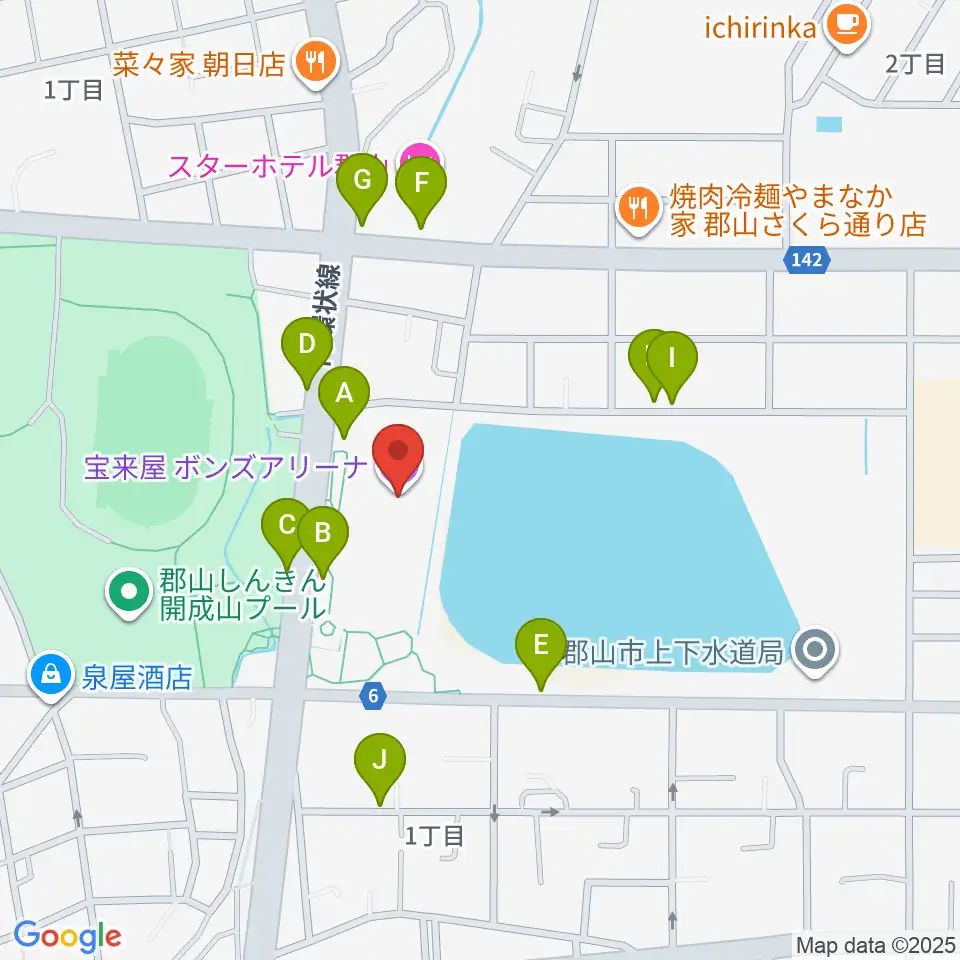 宝来屋 ボンズアリーナ周辺の駐車場・コインパーキング一覧地図