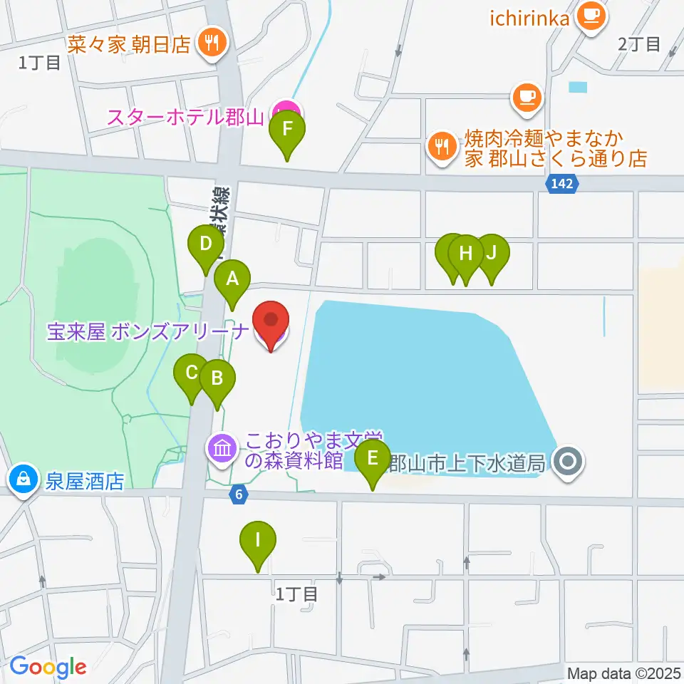 宝来屋 ボンズアリーナ周辺の駐車場・コインパーキング一覧地図