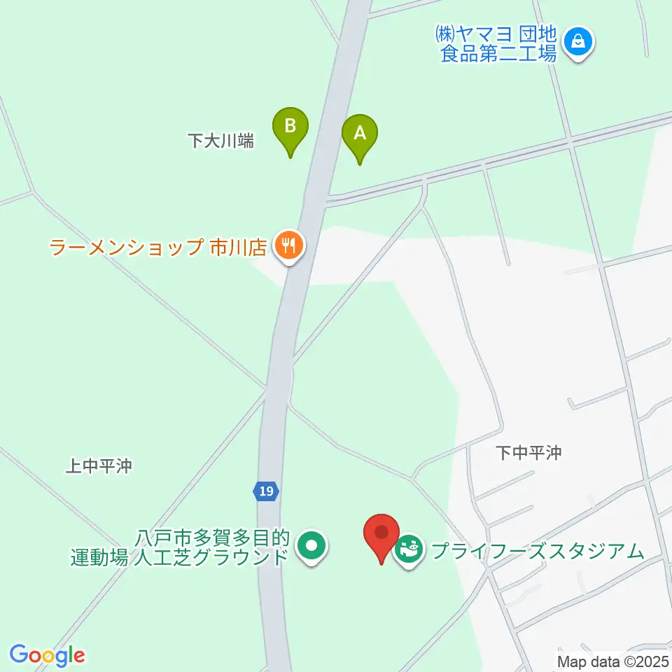 プライフーズスタジアム周辺の駐車場・コインパーキング一覧地図