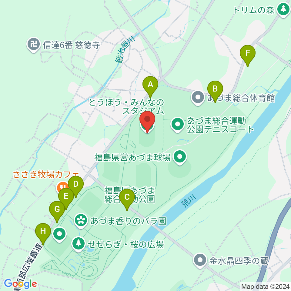 とうほう・みんなのスタジアム周辺の駐車場・コインパーキング一覧地図