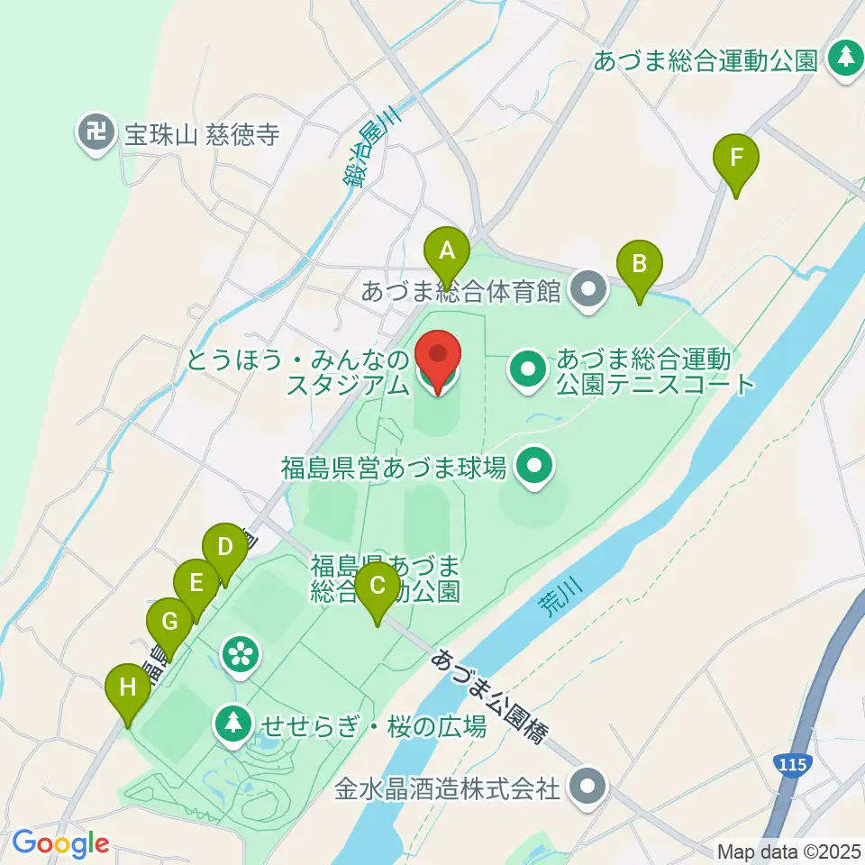 とうほう・みんなのスタジアム周辺の駐車場・コインパーキング一覧地図