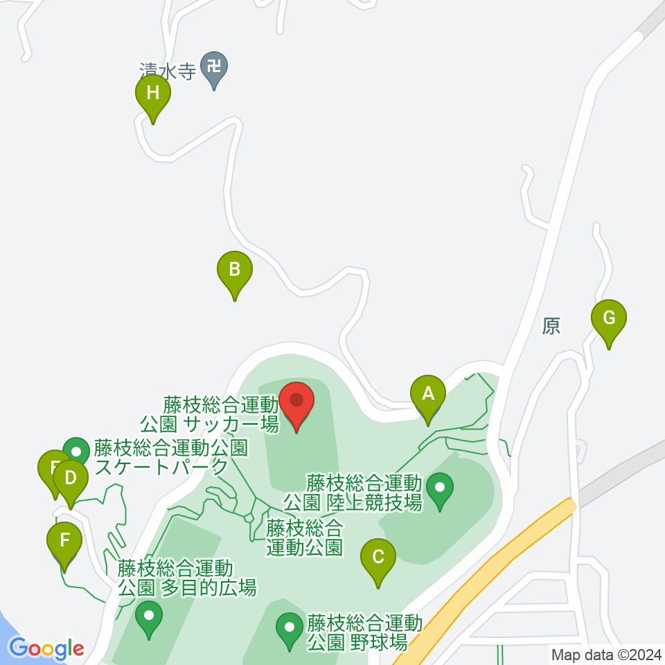 藤枝総合運動公園サッカー場周辺の駐車場・コインパーキング一覧地図