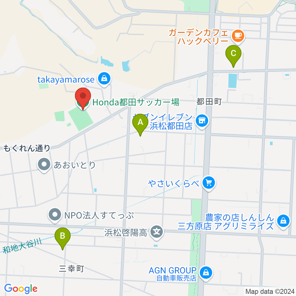 Honda都田サッカー場周辺の駐車場・コインパーキング一覧地図