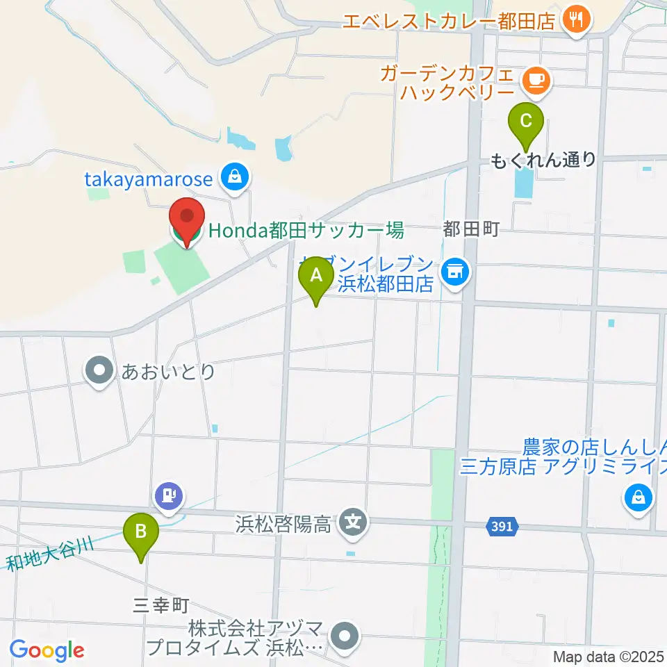 Honda都田サッカー場周辺の駐車場・コインパーキング一覧地図
