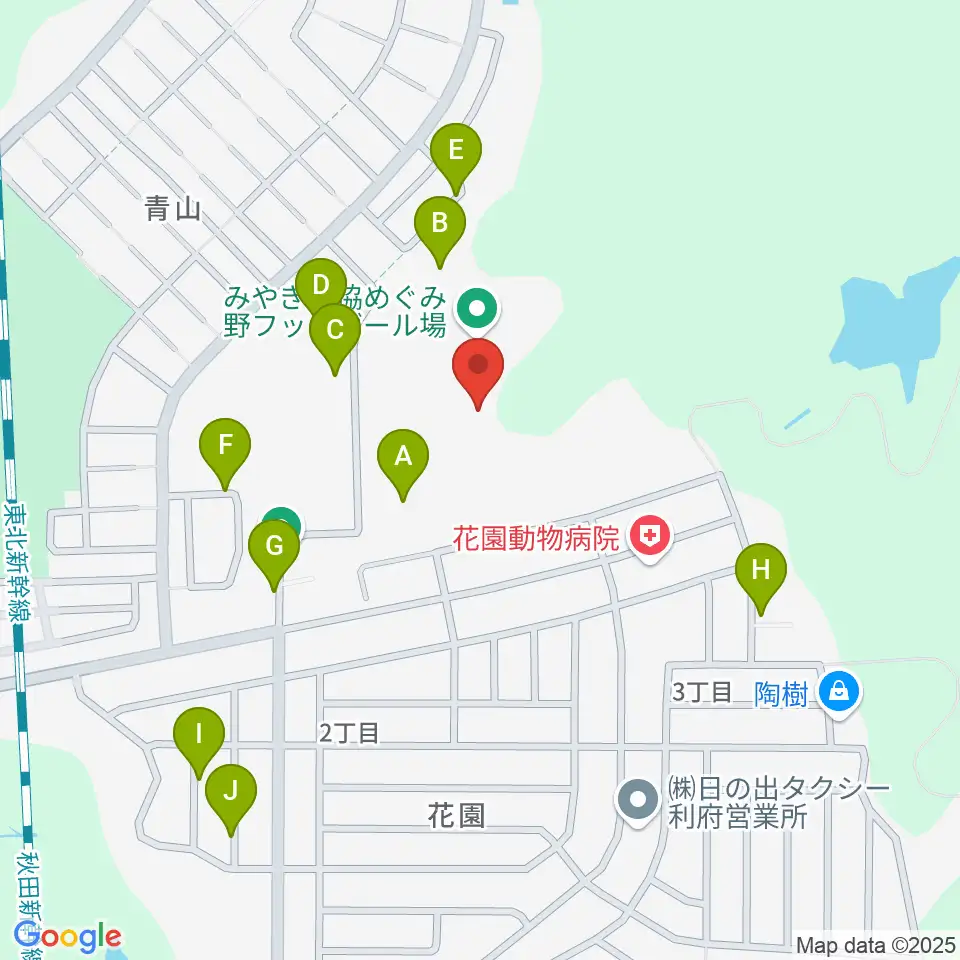 みやぎ生協めぐみ野サッカー場周辺の駐車場・コインパーキング一覧地図