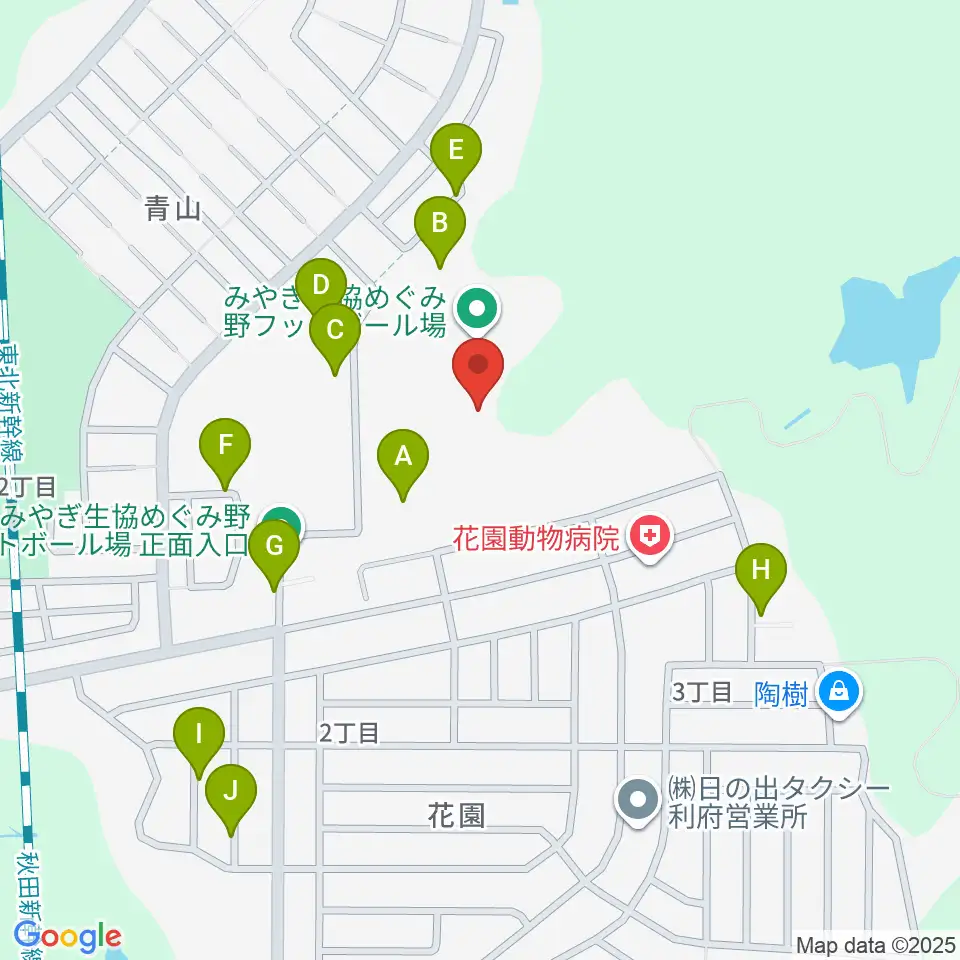 みやぎ生協めぐみ野サッカー場周辺の駐車場・コインパーキング一覧地図