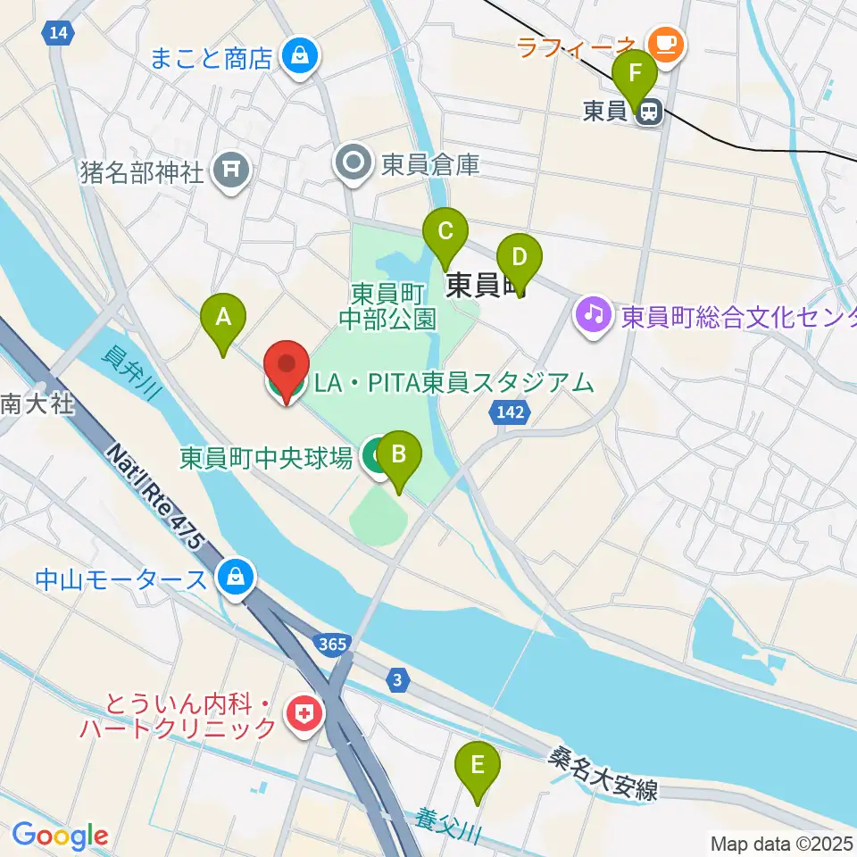 LA・PITA東員スタジアム周辺の駐車場・コインパーキング一覧地図