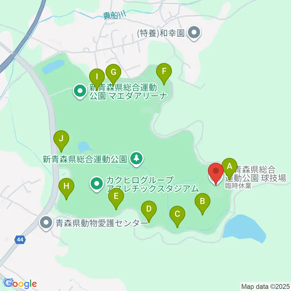 新青森県総合運動公園球技場周辺の駐車場・コインパーキング一覧地図