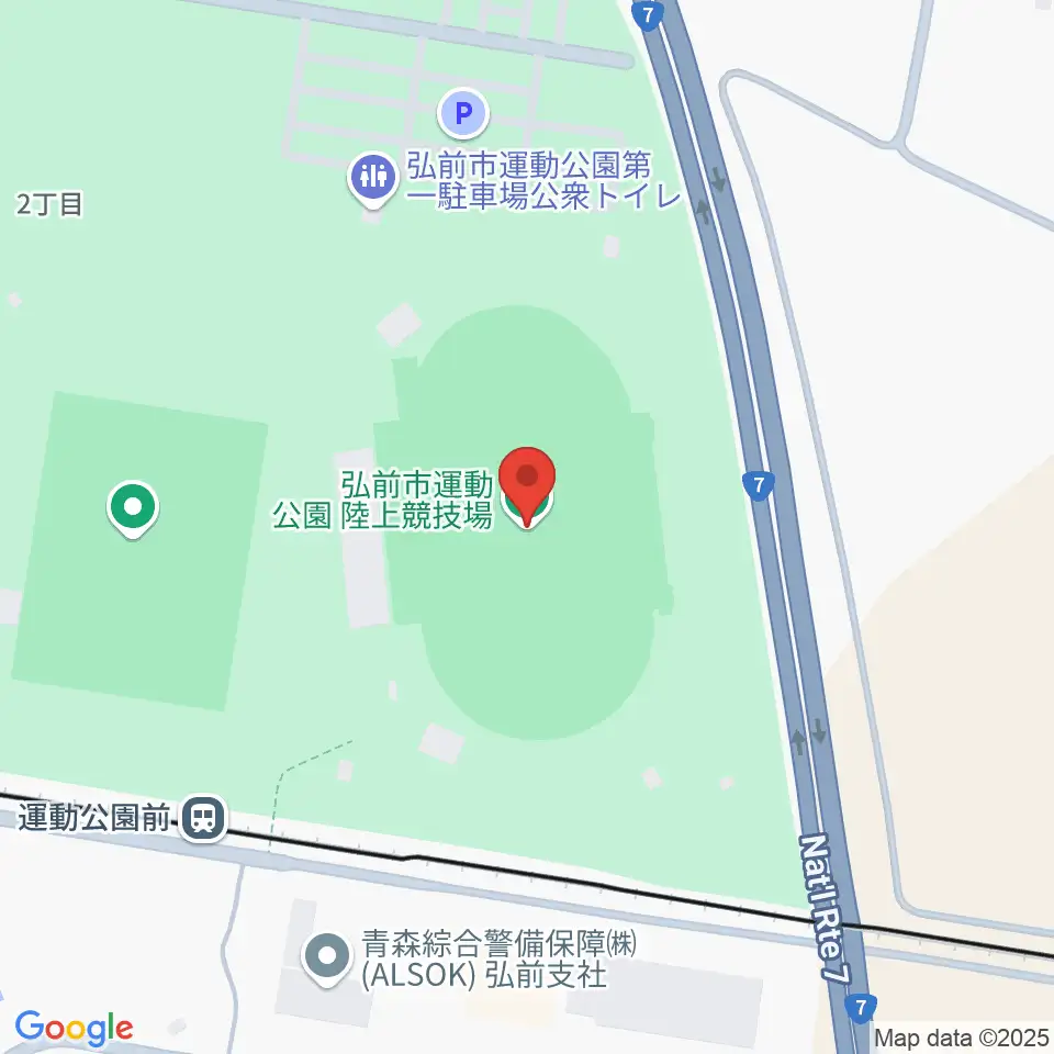 弘前市運動公園陸上競技場周辺の駐車場・コインパーキング一覧地図