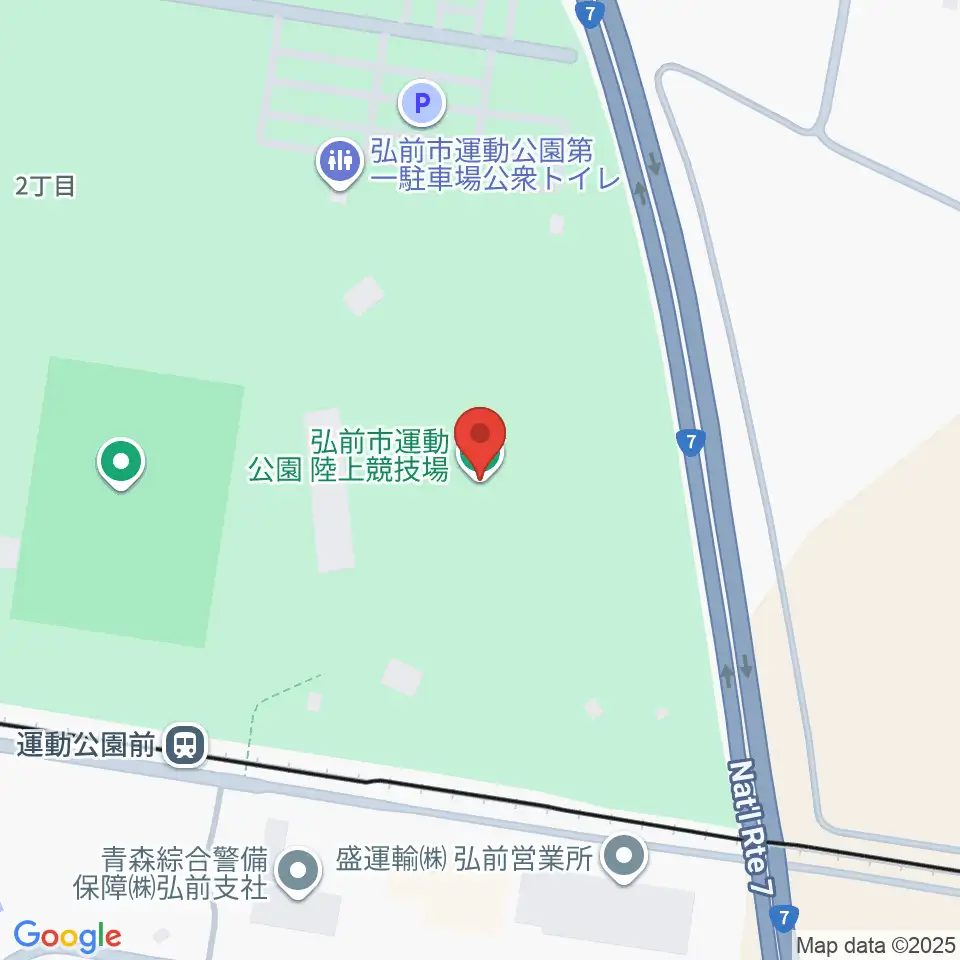 弘前市運動公園陸上競技場周辺の駐車場・コインパーキング一覧地図