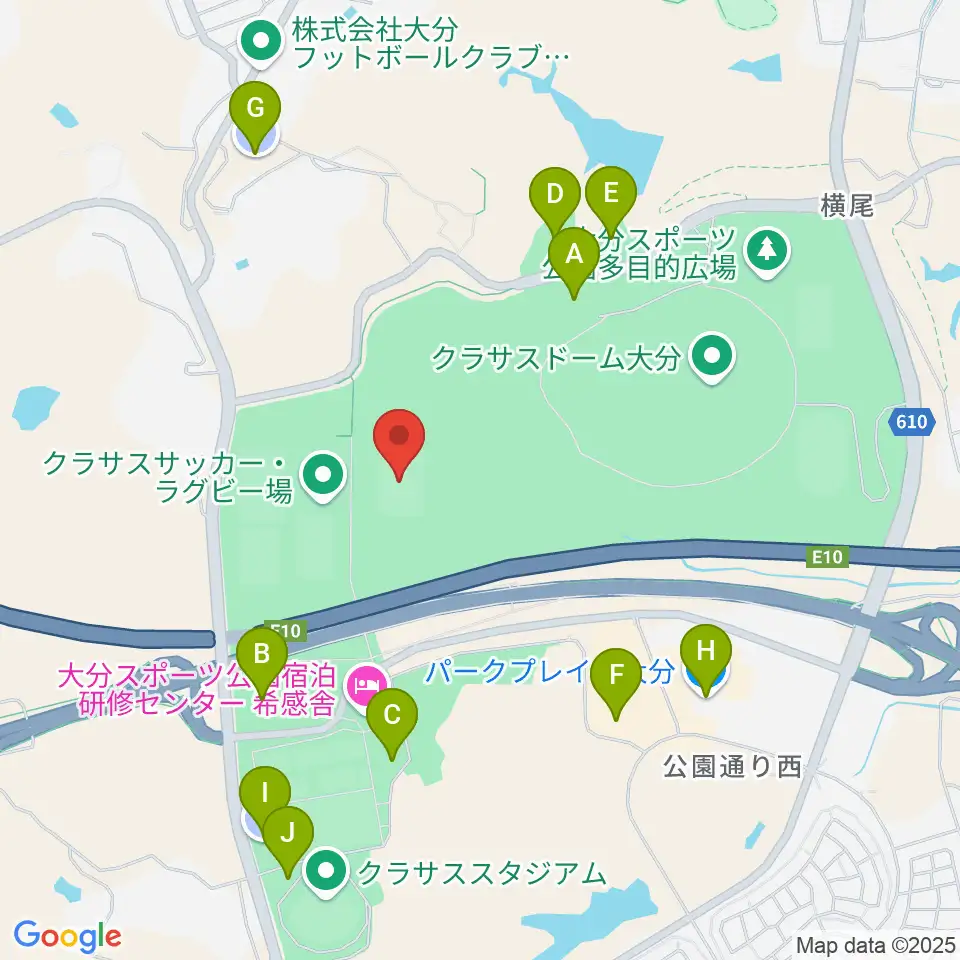 クラサスサッカー・ラグビー場周辺の駐車場・コインパーキング一覧地図