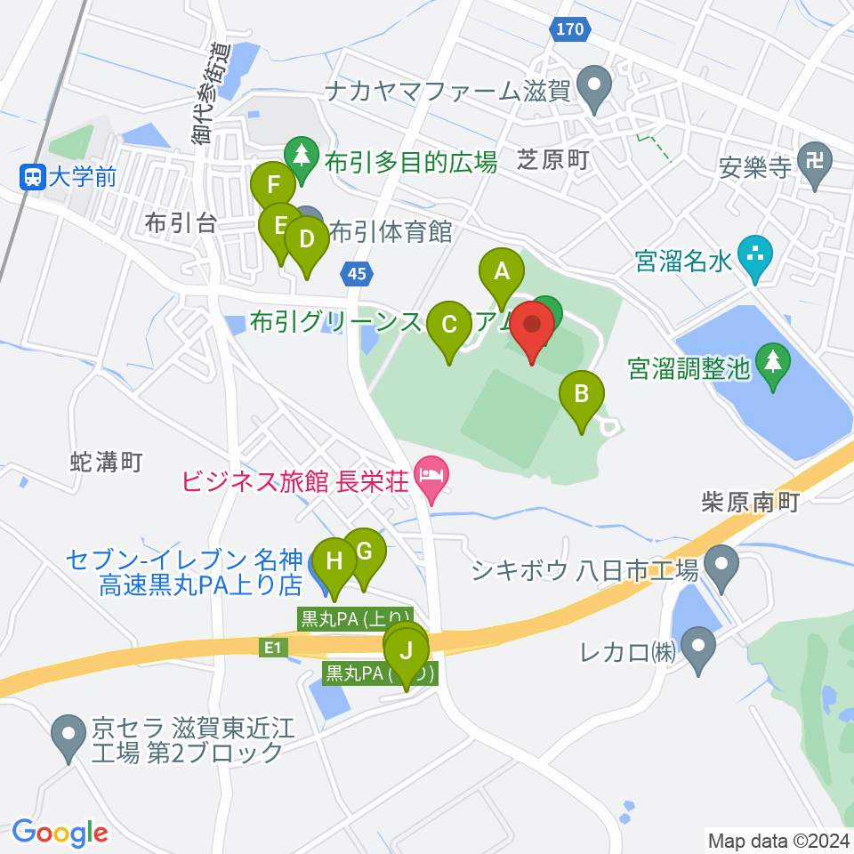 布引グリーンスタジアム周辺の駐車場・コインパーキング一覧地図