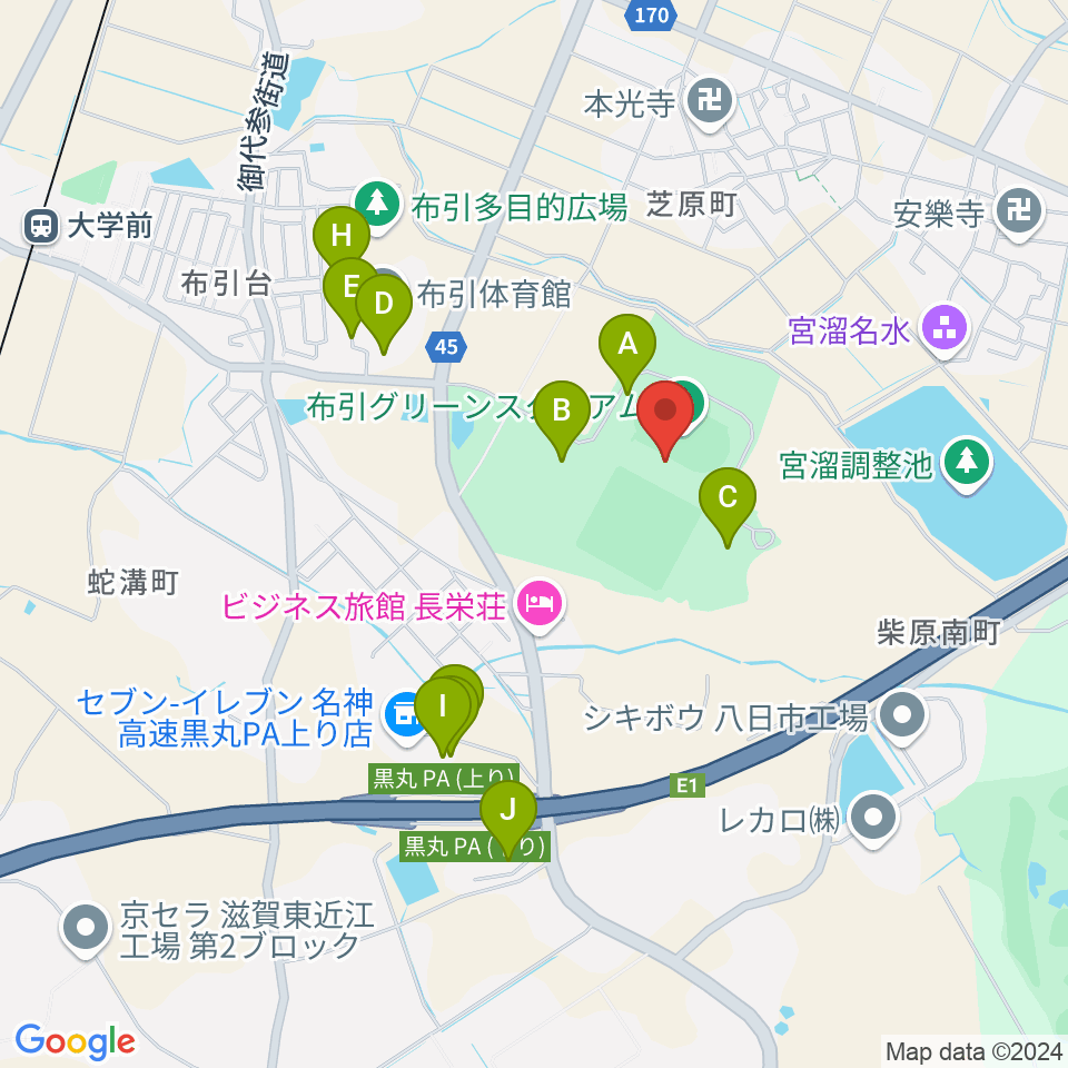 布引グリーンスタジアム周辺の駐車場・コインパーキング一覧地図