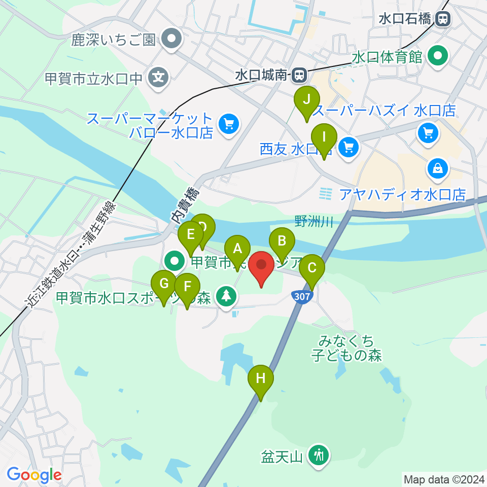 甲賀市水口スポーツの森陸上競技場周辺の駐車場・コインパーキング一覧地図