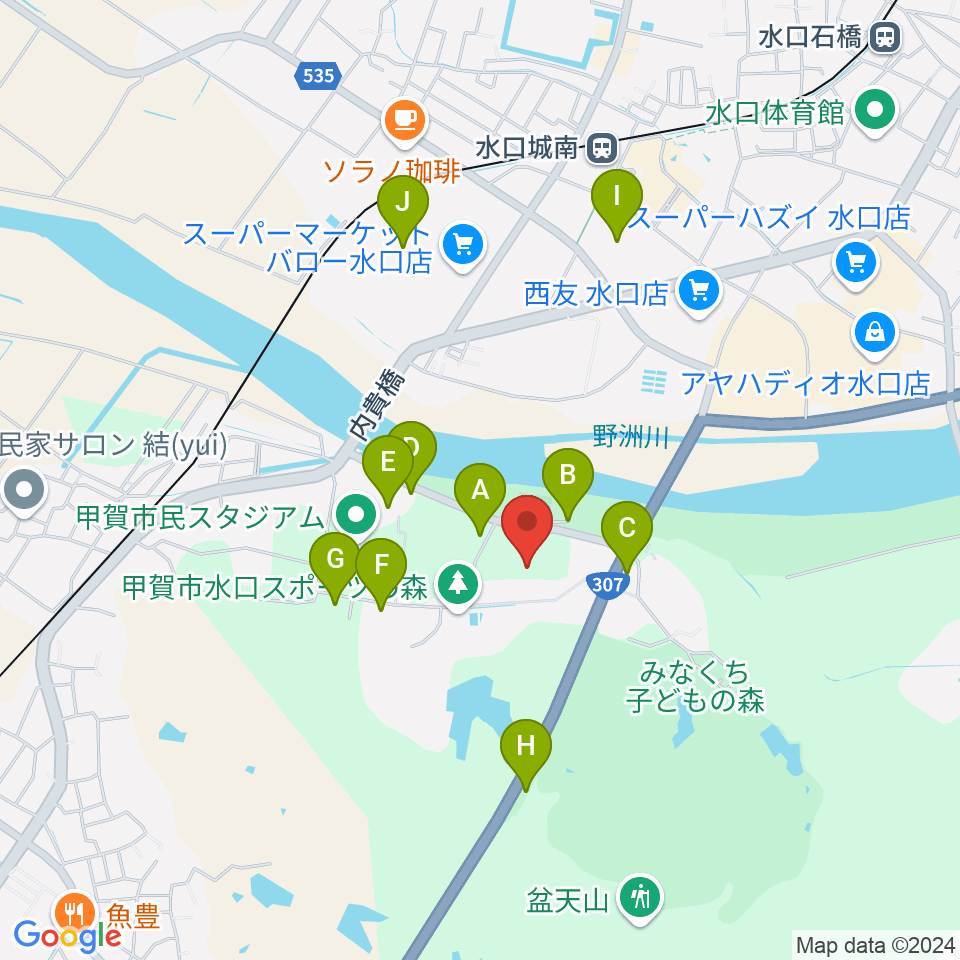 甲賀市水口スポーツの森陸上競技場周辺の駐車場・コインパーキング一覧地図