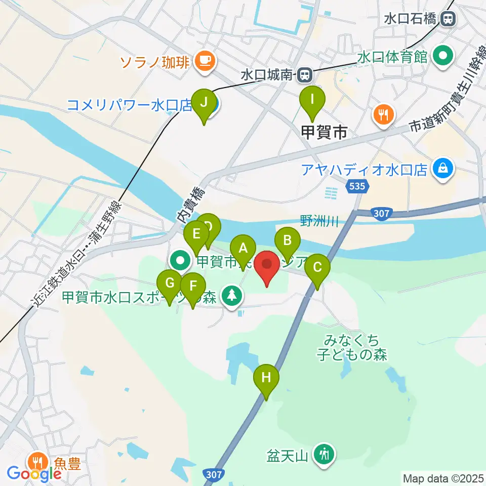 甲賀市水口スポーツの森陸上競技場周辺の駐車場・コインパーキング一覧地図