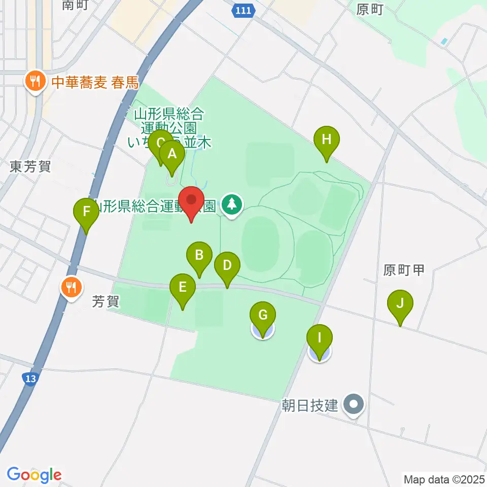 山形県総合運動公園 総合体育館周辺の駐車場・コインパーキング一覧地図