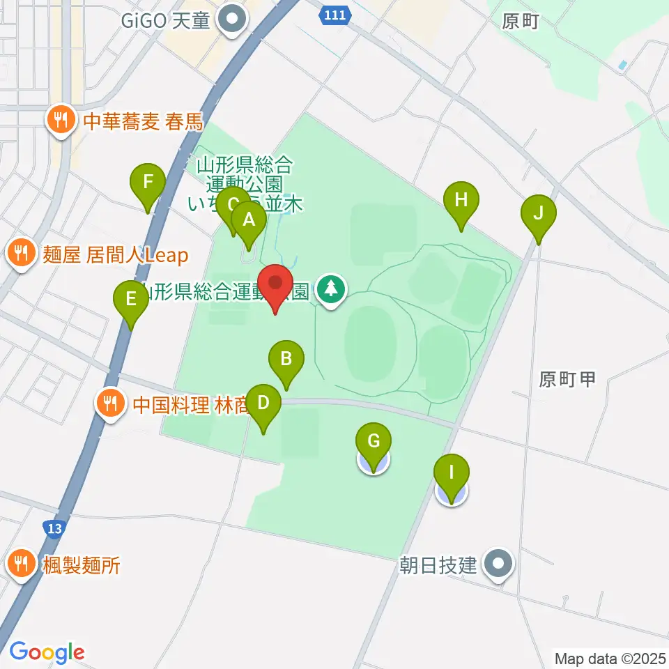 山形県総合運動公園 総合体育館周辺の駐車場・コインパーキング一覧地図