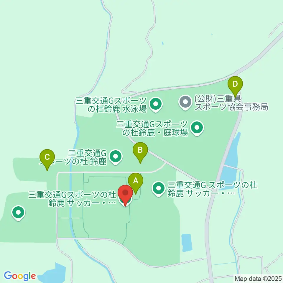 三重交通Gスポーツの杜鈴鹿サッカー・ラグビー場周辺の駐車場・コインパーキング一覧地図