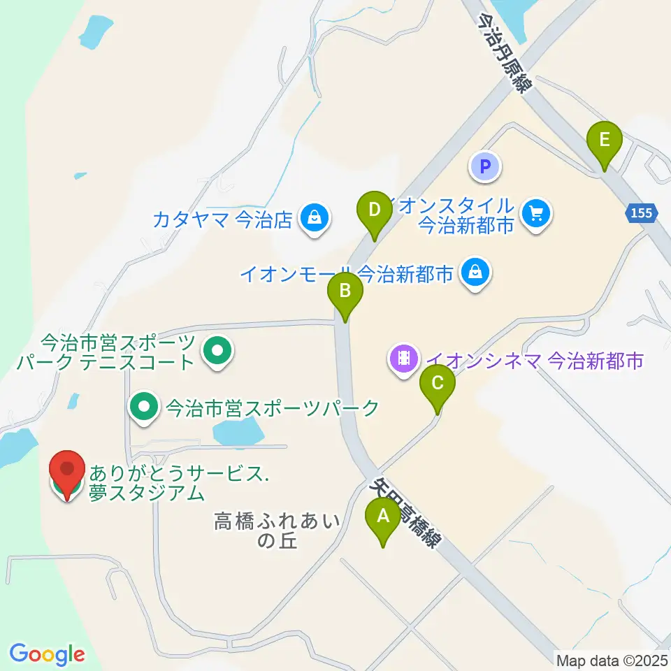 ありがとうサービス.夢スタジアム周辺の駐車場・コインパーキング一覧地図