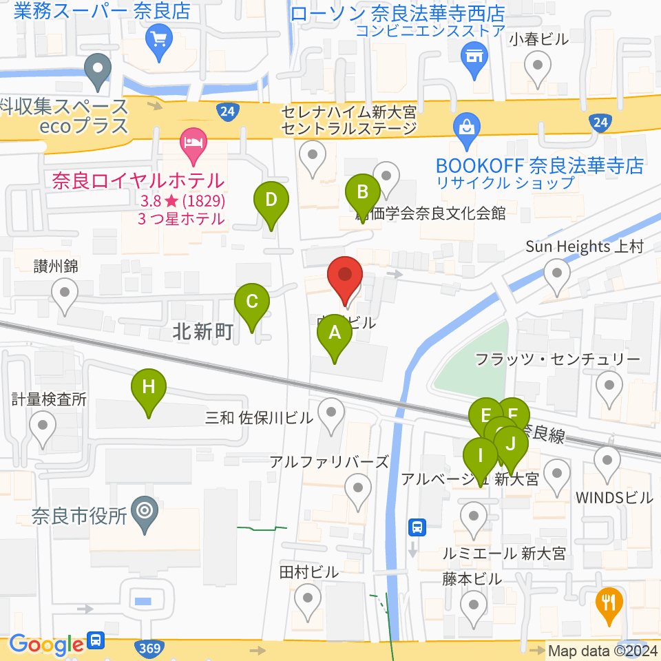 OneNoteミュージックスクール周辺の駐車場・コインパーキング一覧地図