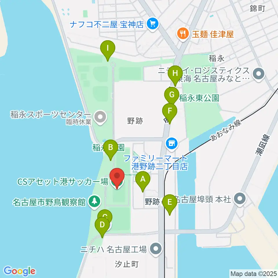CSアセット港サッカー場周辺の駐車場・コインパーキング一覧地図