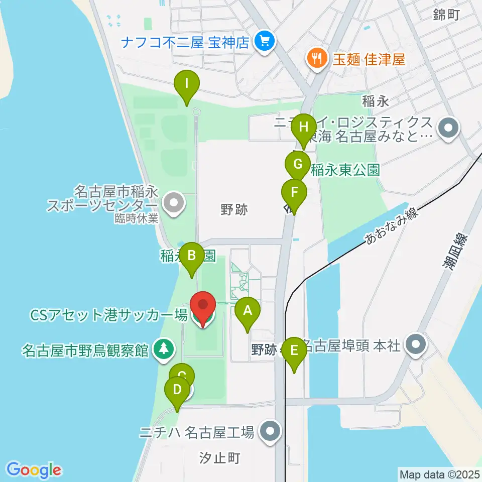 CSアセット港サッカー場周辺の駐車場・コインパーキング一覧地図