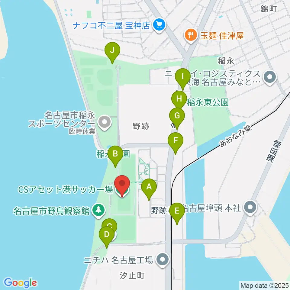 CSアセット港サッカー場周辺の駐車場・コインパーキング一覧地図