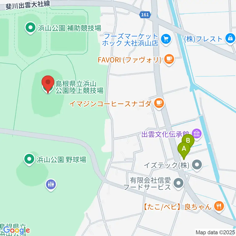 島根県立浜山公園陸上競技場周辺の駐車場・コインパーキング一覧地図