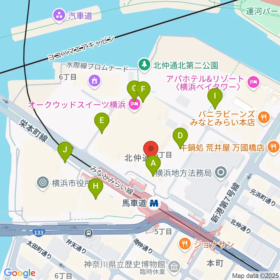 ビルボードライブ横浜周辺の駐車場・コインパーキング一覧地図
