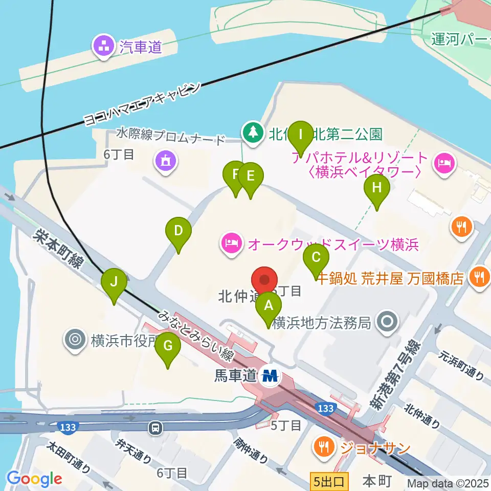 ビルボードライブ横浜周辺の駐車場・コインパーキング一覧地図