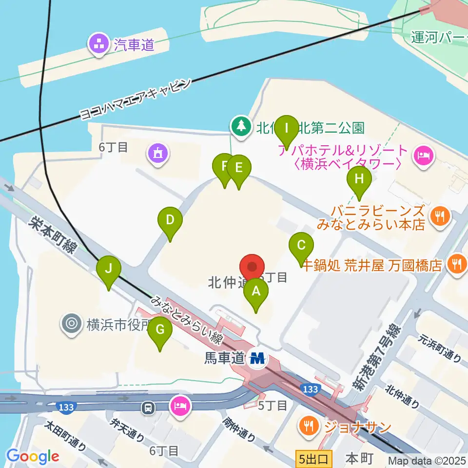 ビルボードライブ横浜周辺の駐車場・コインパーキング一覧地図