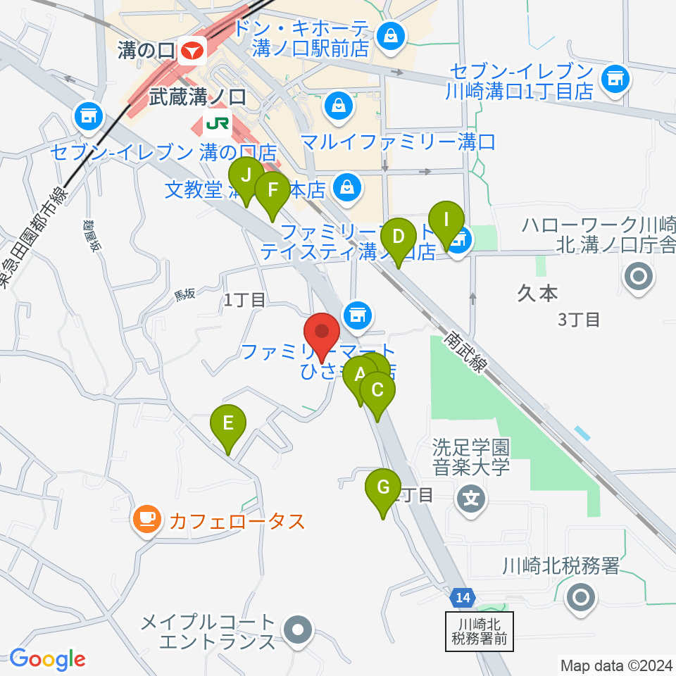 溝の口neonera周辺の駐車場・コインパーキング一覧地図