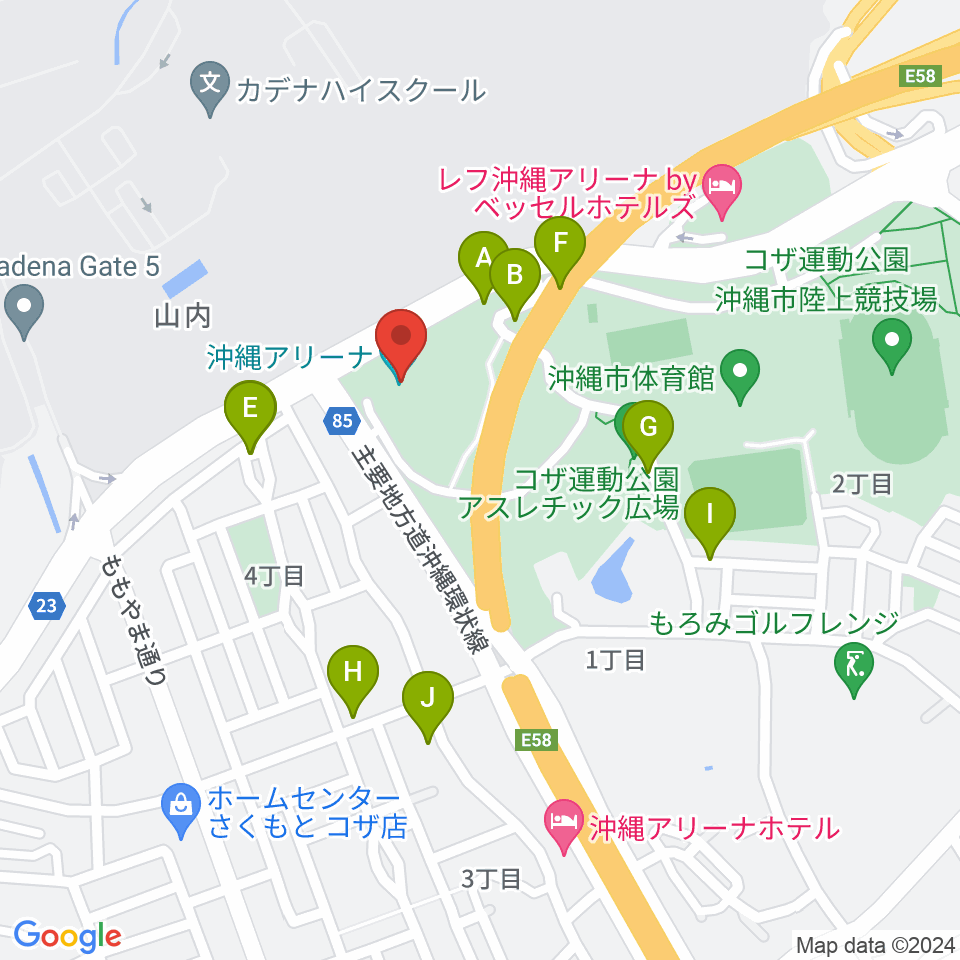 沖縄アリーナ周辺の駐車場・コインパーキング一覧地図