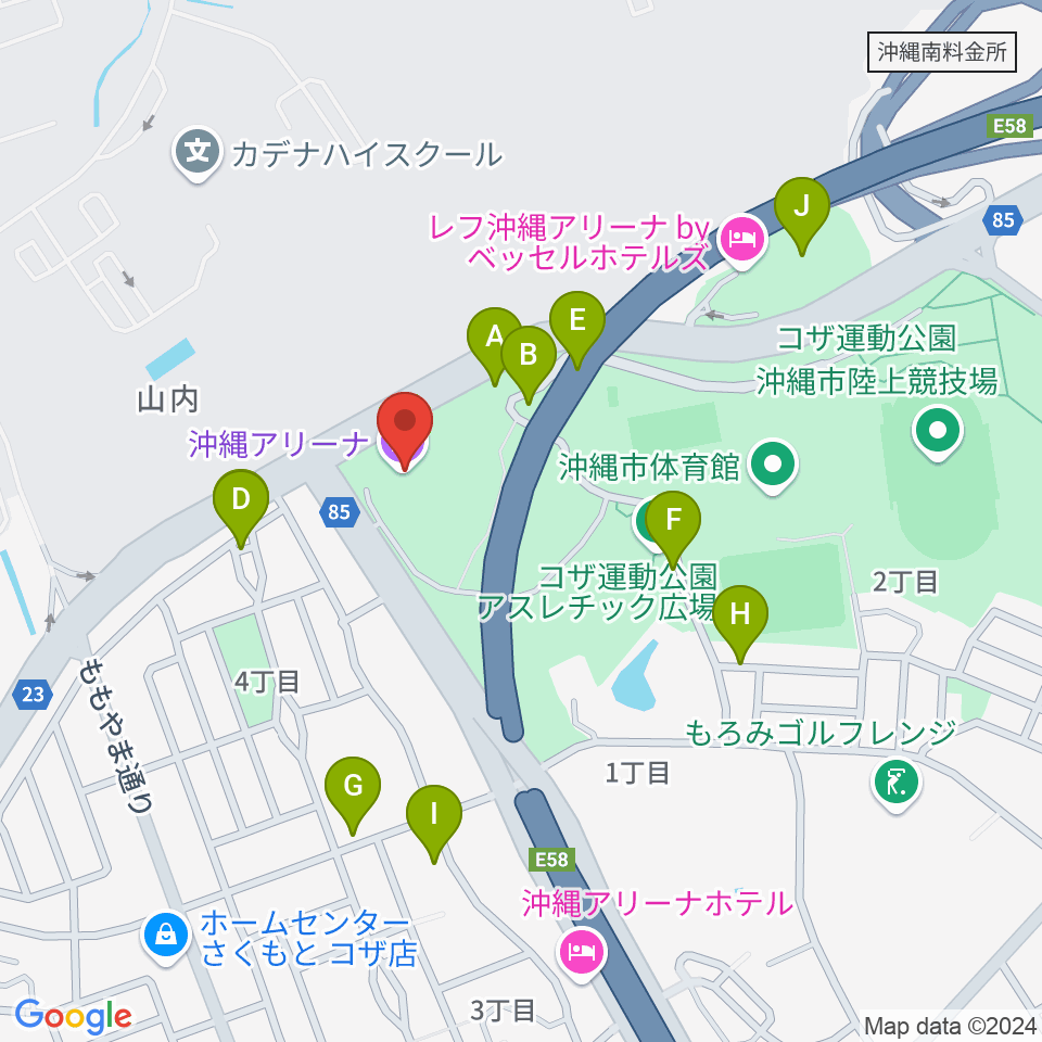 沖縄アリーナ周辺の駐車場・コインパーキング一覧地図