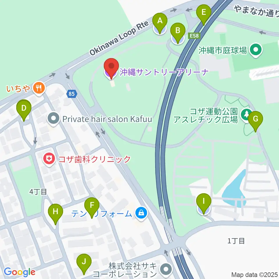 沖縄サントリーアリーナ周辺の駐車場・コインパーキング一覧地図