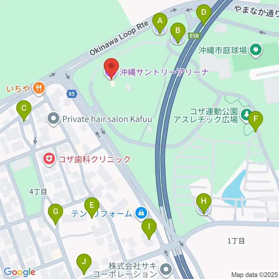 沖縄サントリーアリーナ周辺の駐車場・コインパーキング一覧地図