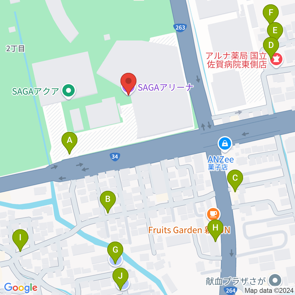 SAGAアリーナ周辺の駐車場・コインパーキング一覧地図