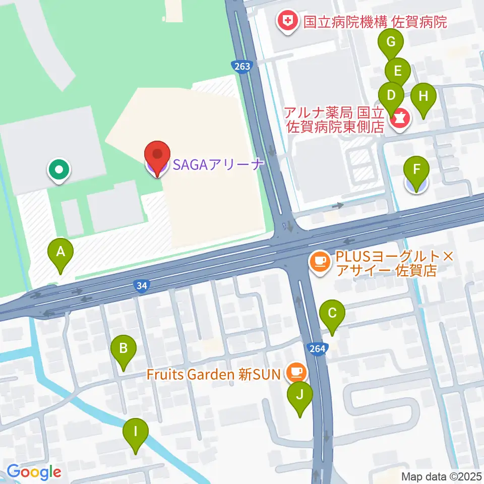 SAGAアリーナ周辺の駐車場・コインパーキング一覧地図