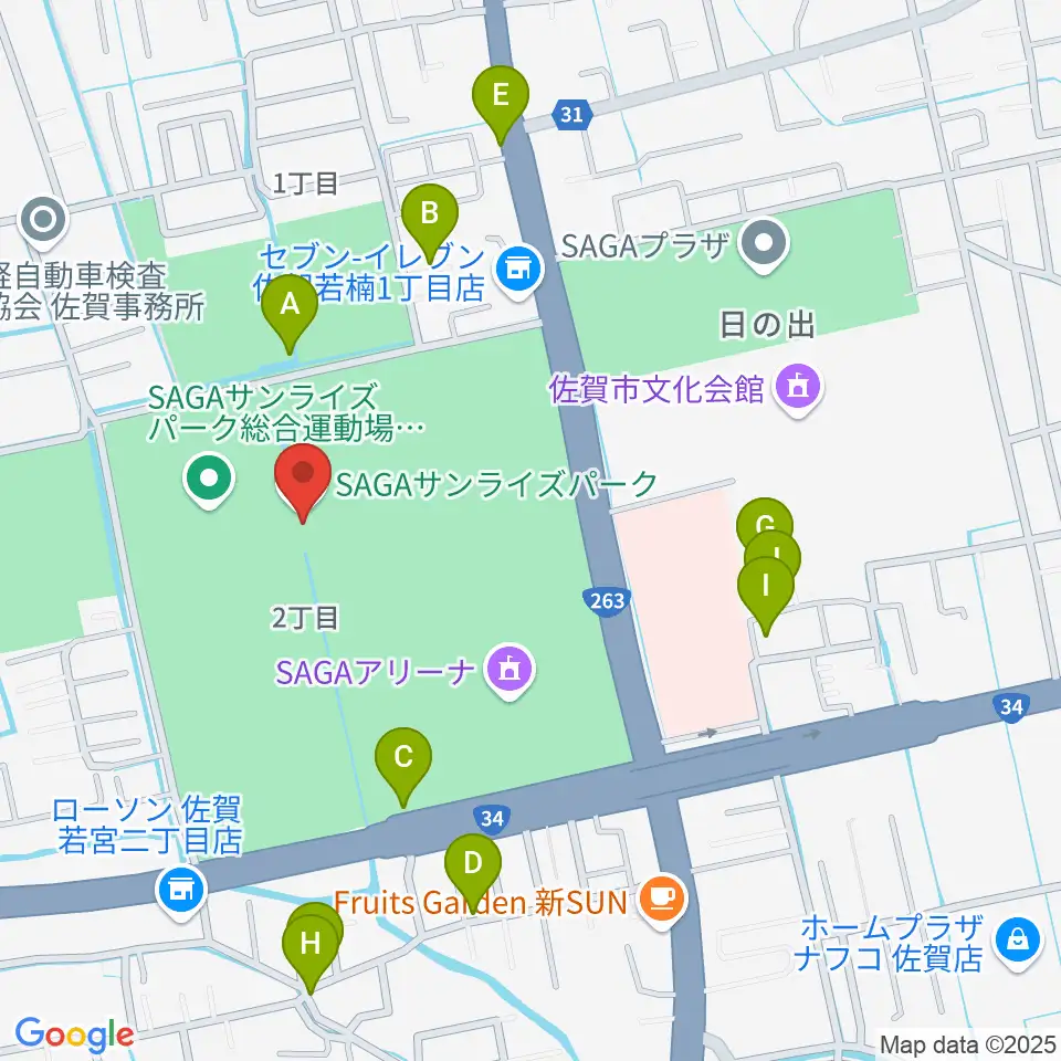SAGAスタ(陸上競技場)周辺の駐車場・コインパーキング一覧地図